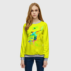 Свитшот женский Волейбол, цвет: 3D-меланж — фото 2