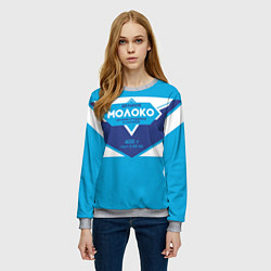 Свитшот женский Молоко сгущеное, цвет: 3D-меланж — фото 2