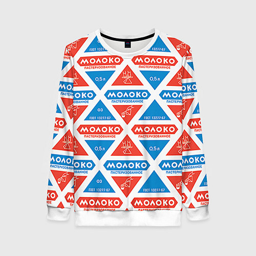 Женский свитшот Молоко пастеризованное / 3D-Белый – фото 1