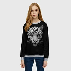 Свитшот женский Серый тигр, цвет: 3D-меланж — фото 2