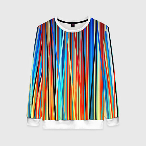Женский свитшот Colored stripes / 3D-Белый – фото 1