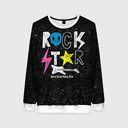 Свитшот женский Rock Star, цвет: 3D-белый