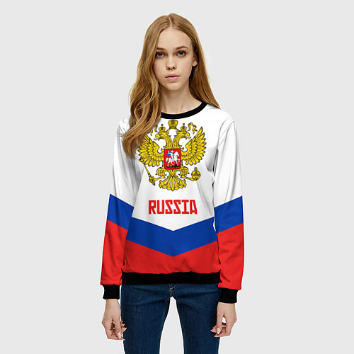 Женский свитшот Russia Hockey Team / 3D-Черный – фото 3