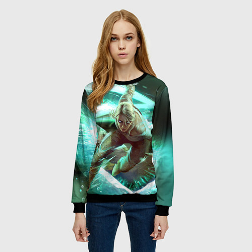 Женский свитшот Цири / 3D-Черный – фото 3