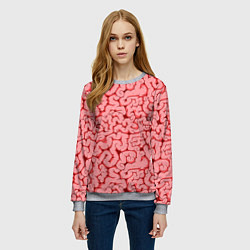 Свитшот женский Мозг, цвет: 3D-меланж — фото 2