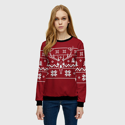 Женский свитшот Рождество / 3D-Черный – фото 3