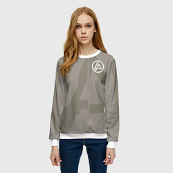 Свитшот женский Linkin Park: Grey style, цвет: 3D-белый — фото 2