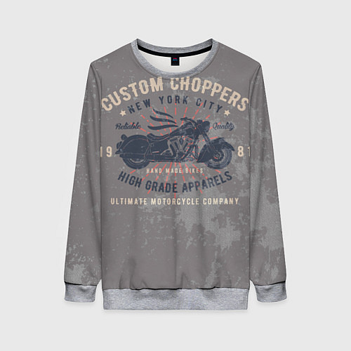 Женский свитшот Мотоцикл-5 / 3D-Меланж – фото 1