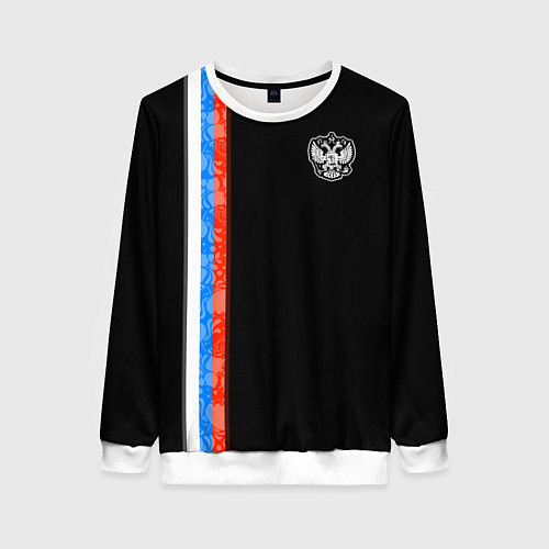 Женский свитшот Russia - Black collection 2023 / 3D-Белый – фото 1