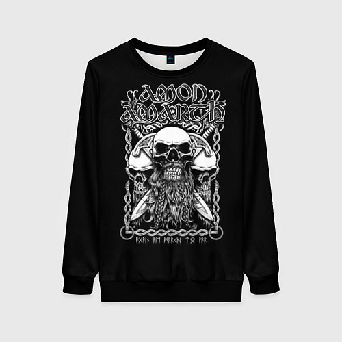Женский свитшот Amon Amarth: Trio Skulls / 3D-Черный – фото 1
