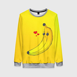 Свитшот женский Just Banana (Yellow), цвет: 3D-меланж