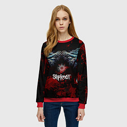 Свитшот женский Slipknot руки зомби, цвет: 3D-красный — фото 2