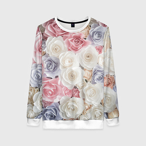 Женский свитшот Букет из роз / 3D-Белый – фото 1