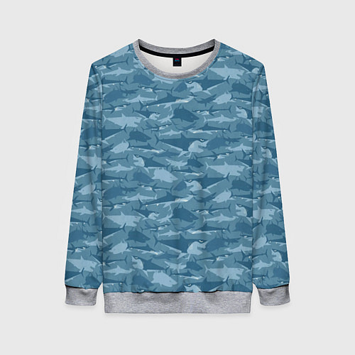 Женский свитшот Мир акул / 3D-Меланж – фото 1