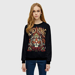 Свитшот женский Acid King: Lion, цвет: 3D-черный — фото 2
