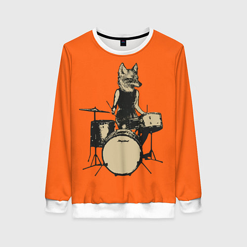 Женский свитшот Drums Fox / 3D-Белый – фото 1