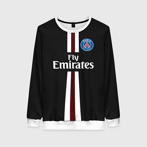 Женский свитшот PSG FC: Black 2018 / 3D-Белый – фото 1
