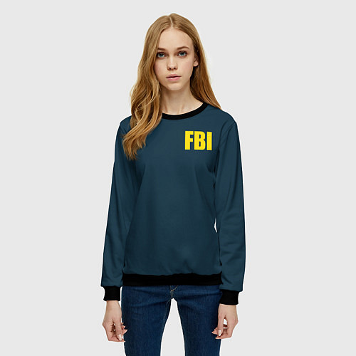 Женский свитшот FBI / 3D-Черный – фото 3