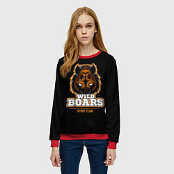 Свитшот женский Wild Boars: Sport Team, цвет: 3D-красный — фото 2
