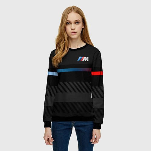 Женский свитшот BMW: Brand Lines / 3D-Черный – фото 3