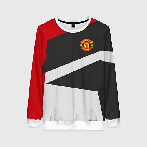 Женский свитшот FC Manchester United: Sport Geometry / 3D-Белый – фото 1