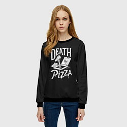 Свитшот женский Death By Pizza, цвет: 3D-черный — фото 2