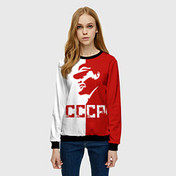 Свитшот женский Ленин СССР, цвет: 3D-черный — фото 2