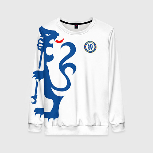 Женский свитшот FC Chelsea: White Lion / 3D-Белый – фото 1