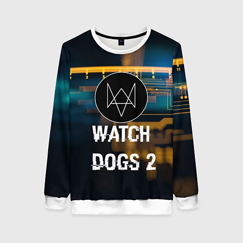 Женский свитшот Watch Dogs 2: Tech Scheme / 3D-Белый – фото 1