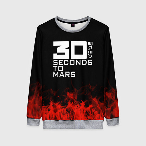 Женский свитшот 30 Seconds to Mars: Red Flame / 3D-Меланж – фото 1