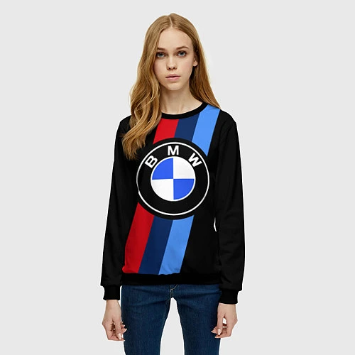 Женский свитшот BMW 2021 M SPORT БМВ М СПОРТ / 3D-Черный – фото 3