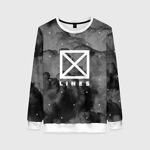 Женский свитшот Off-White: Grey Heaven Lines Cube / 3D-Белый – фото 1