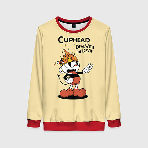 Женский свитшот Cuphead: Flame Mugman / 3D-Красный – фото 1