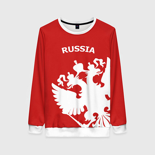 Женский свитшот Russia: Red & White / 3D-Белый – фото 1