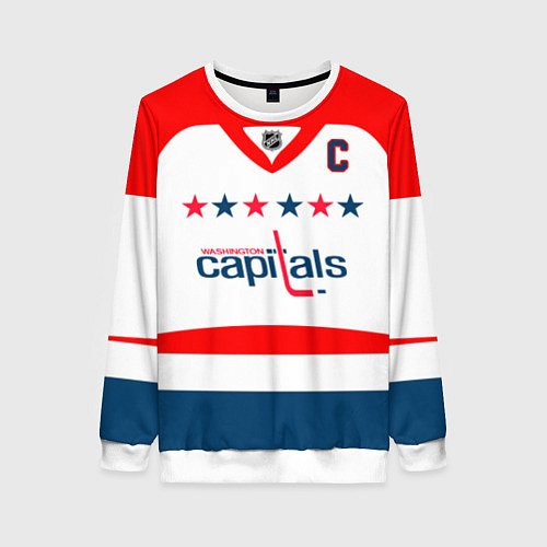 Женский свитшот Washington Capitals: Ovechkin White / 3D-Белый – фото 1