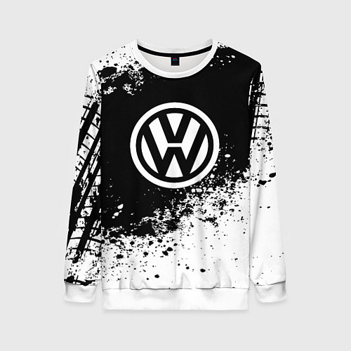 Женский свитшот Volkswagen: Black Spray / 3D-Белый – фото 1