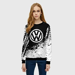 Свитшот женский Volkswagen: Black Spray, цвет: 3D-черный — фото 2