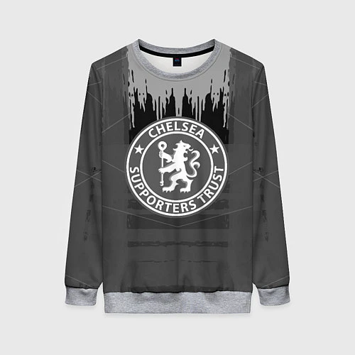 Женский свитшот FC Chelsea: Grey Abstract / 3D-Меланж – фото 1