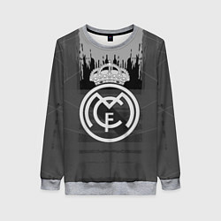 Свитшот женский FC Real Madrid: Grey Abstract, цвет: 3D-меланж