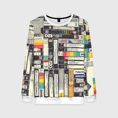 Женский свитшот VHS-кассеты / 3D-Белый – фото 1