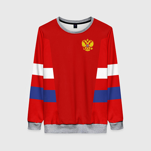 Женский свитшот Russia: Sport Tricolor / 3D-Меланж – фото 1