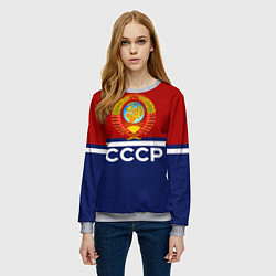 Свитшот женский СССР: Спортсмен, цвет: 3D-меланж — фото 2