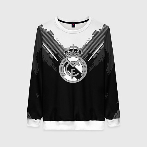 Женский свитшот FC Real Madrid: Black Style / 3D-Белый – фото 1