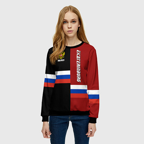 Женский свитшот Ekaterinburg, Russia / 3D-Черный – фото 3