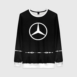 Свитшот женский Mercedes: Black Abstract, цвет: 3D-белый
