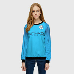 Свитшот женский FC Man City: De Bruyne Home 18-19, цвет: 3D-черный — фото 2