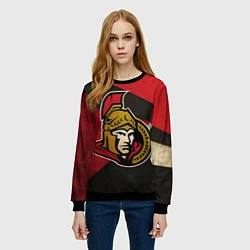 Свитшот женский HC Ottawa Senators: Old Style, цвет: 3D-черный — фото 2