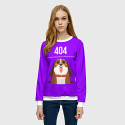 Свитшот женский Doggy: Error 404, цвет: 3D-белый — фото 2