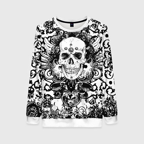 Женский свитшот Grunge Skull / 3D-Белый – фото 1