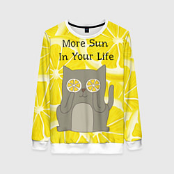 Свитшот женский More Sun In Your Life, цвет: 3D-белый